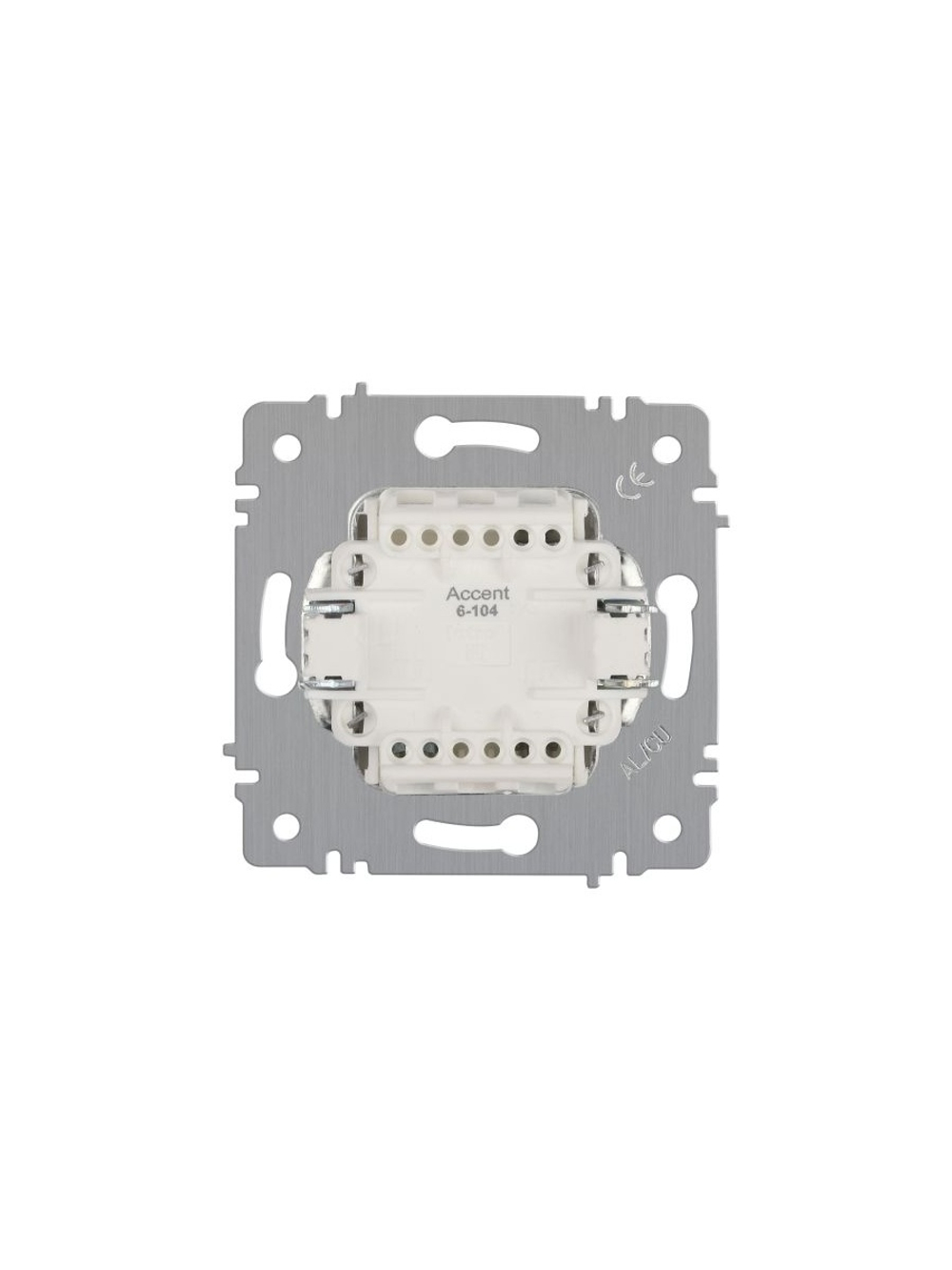 Выключатель 2-кл. СП Accent 6-104-01 10А IP20 250В AL/CU бел. Intro Б0063452