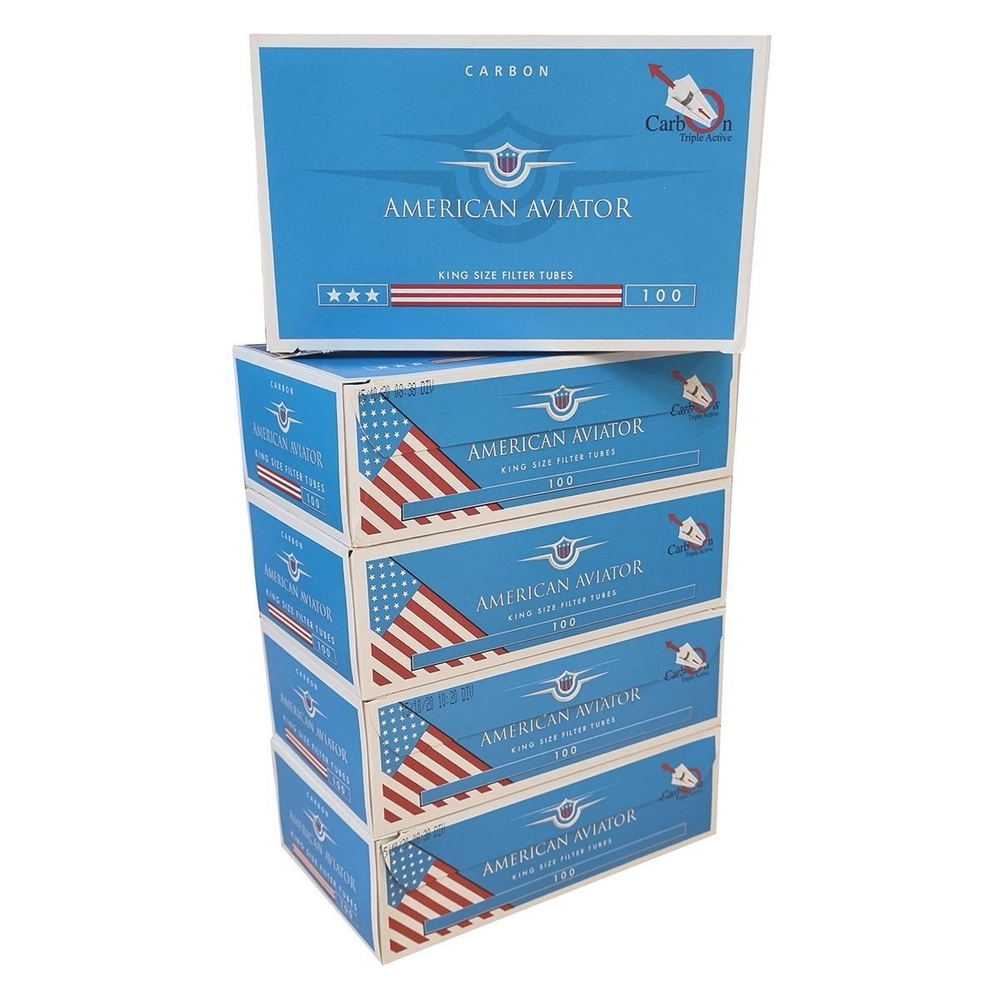 Комплект гильзы для сигарет "American Aviator" Carbon 5х100шт.