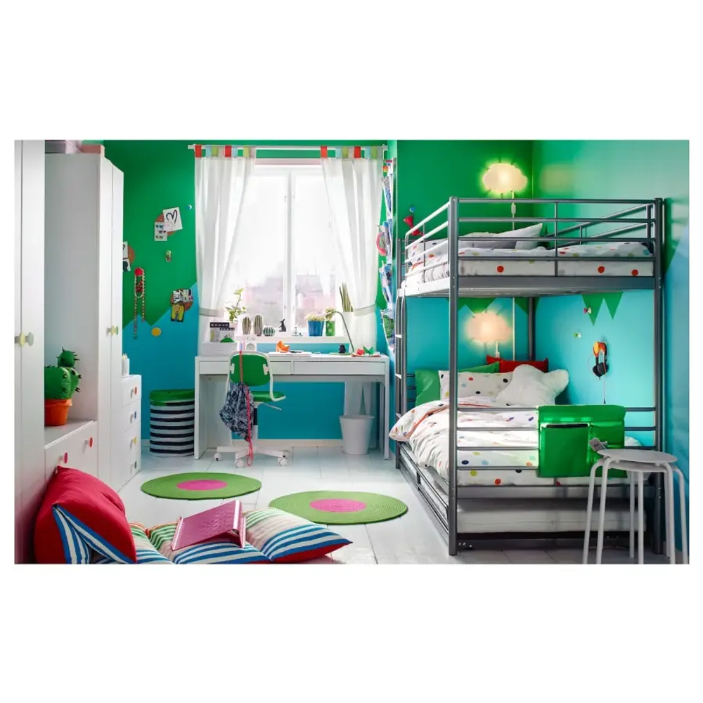 Кровать двухъярусная - IKEA SVÄRTA/SVARTA/СВЭРТА ИКЕА, 90x200см, серый