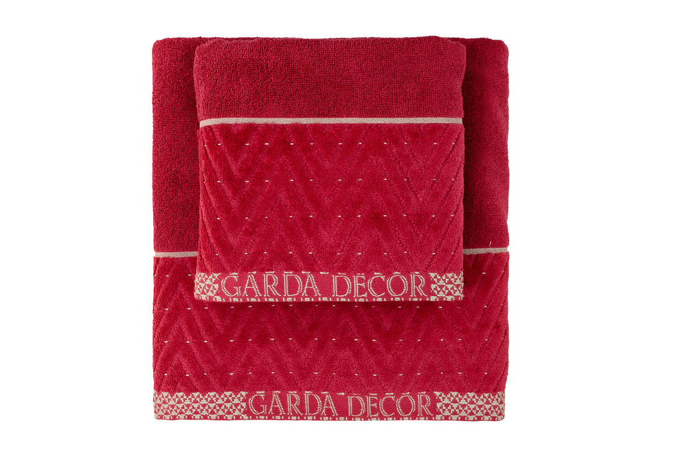 Полотенце 70x140 Garda Decor Орсетто бордовое