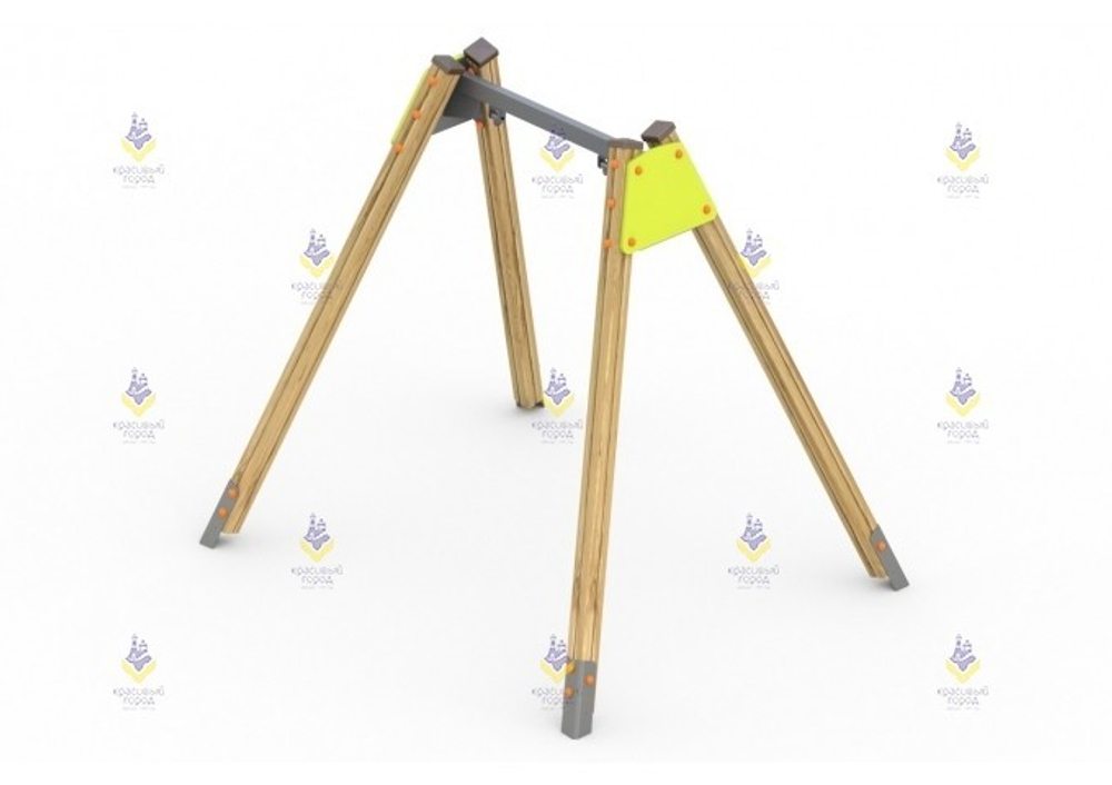 Качели на столбах одинарные рама