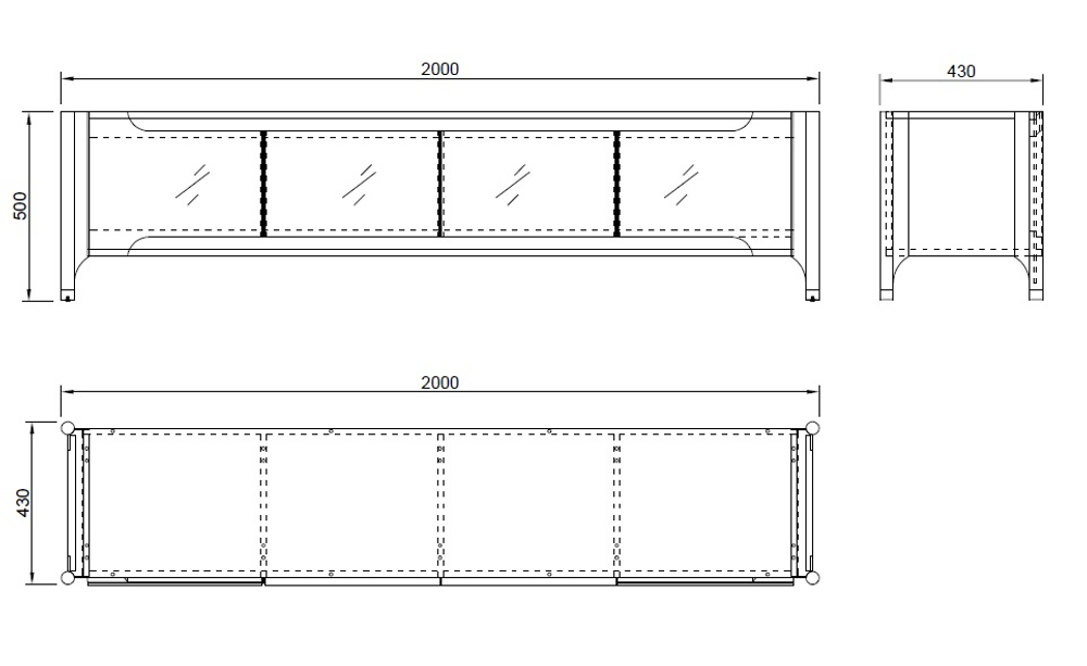Тумба под телевизор Garda Decor Гримальди (Grimaldi) светлая 200*40*50 см