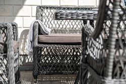 "Катания" обеденная группа плетеная на 6 персон, цвет графит