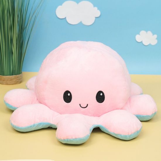 Мягкая игрушка-перевертыш "Осьминожек" розовый-голубой, 50см