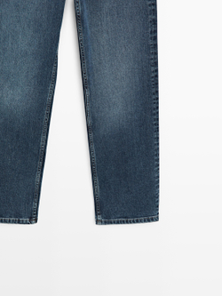 Massimo Dutti Джинсы прямого кроя со средней посадкой, средне-синий