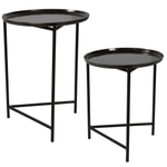 Сет из 2х столиков BURNETT NESTING TABLES, DARK NICKEL, арт. 25151