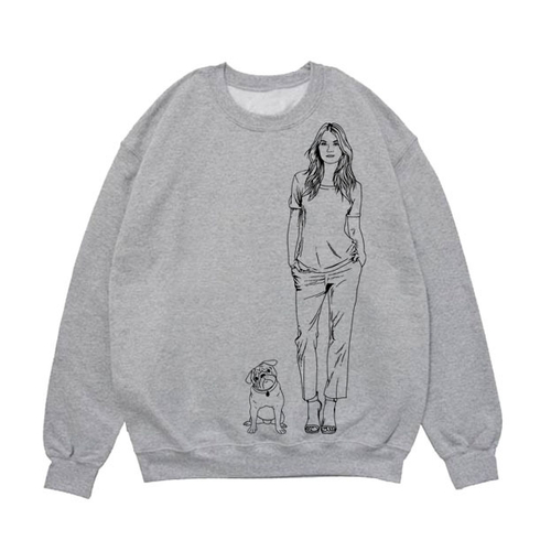 Свитшот "Мопс с хозяйкой"