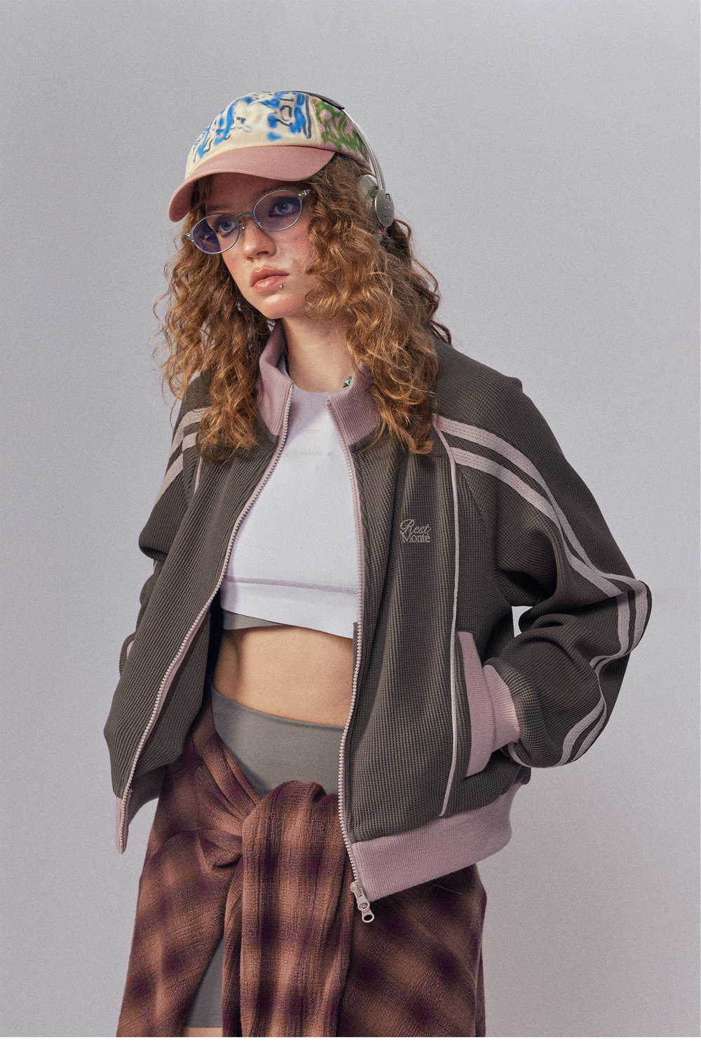 Олимпийка Nothomme Monterest Vintage Sport-Style Waffle Zip-Up Jacket