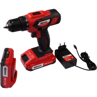 Дрель-шуруповерт акк. 18В/2акк./1,5А*ч/Li-Ion/35Нм/БЗП/подсветка/кейс