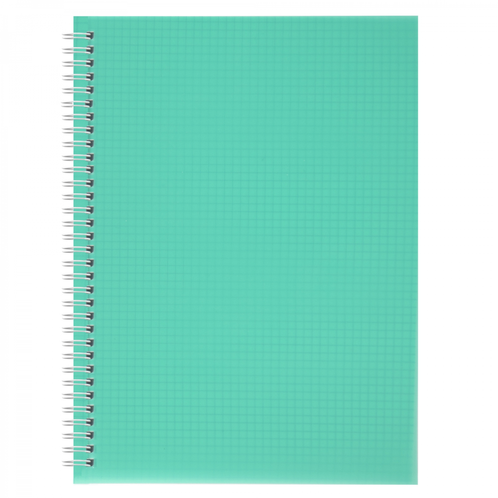 Тетрадь 96л., А4, клетка, Alingar, гребень, блок офсет, цветной пластик, "Бирюзовый"
