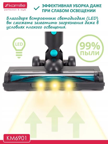 Пылесос беспроводной вертикальный 2 в 1 Kamille KM 6901