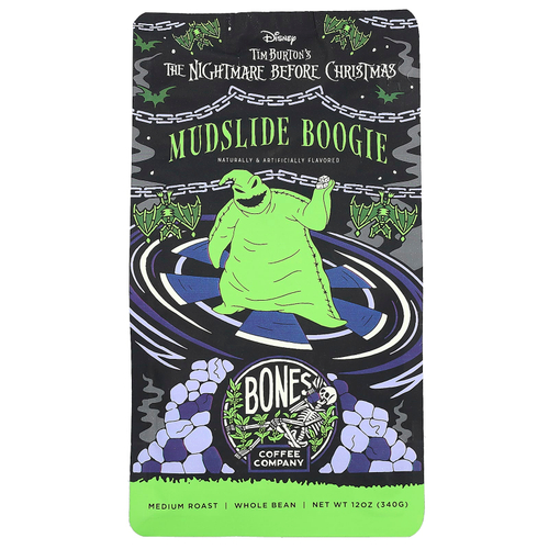 Bones Coffee Company, MudSLide Boogie, средняя обжарка, кофе из цельных зерен, 340 г (12 унций)