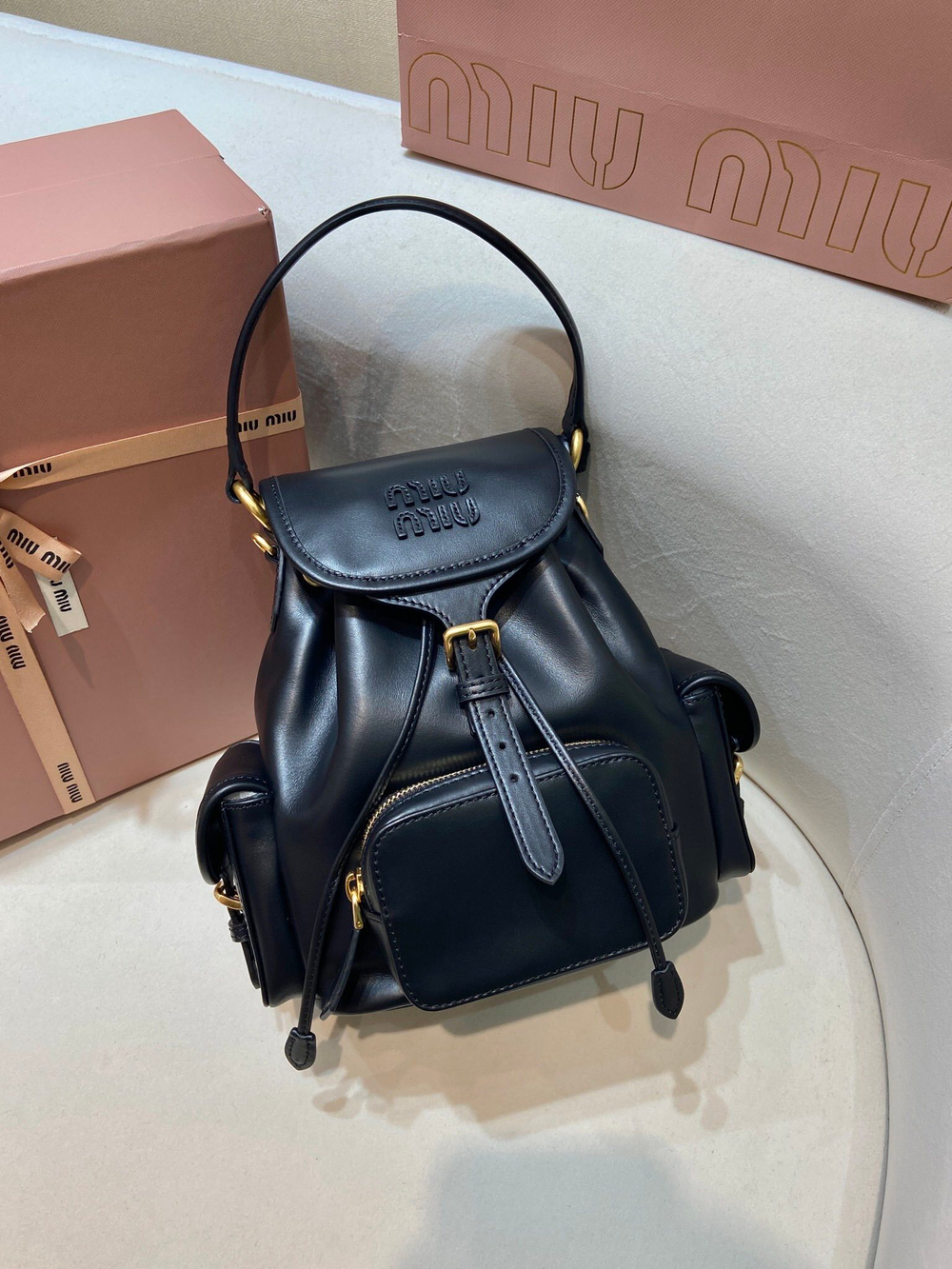 Miu Miu Leather Backpack 22 cm