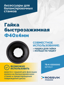 Гайка быстрозажимная Φ40х4мм VT-64 (QUICK NUT)