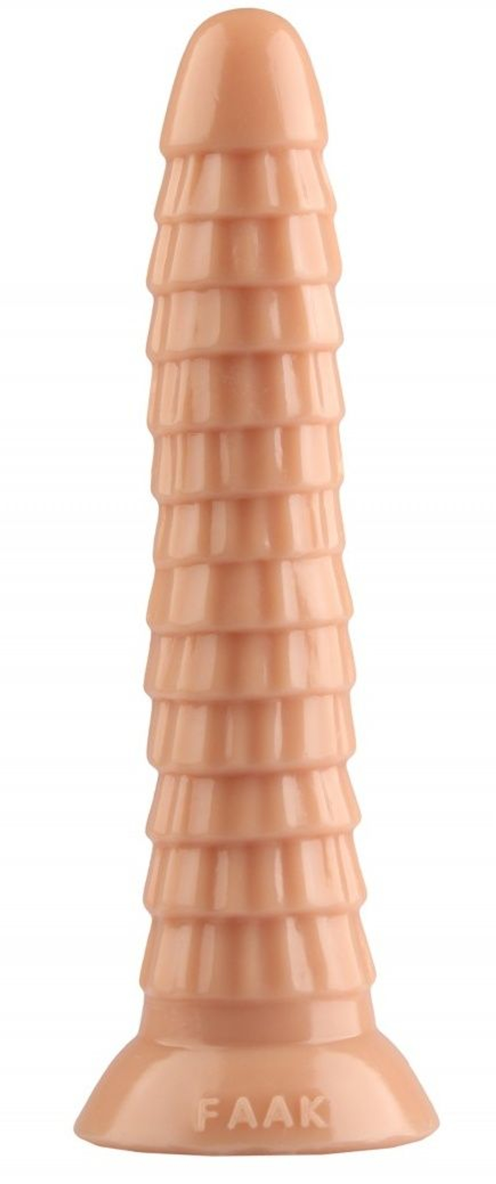 Телесный рельефный фантазийный фаллоимитатор - 26,5 см. (Цвет: телесный)