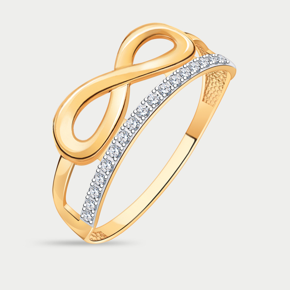 Кольцо для женщин из розового золота 585 пробы с фианитами (арт. 11017)