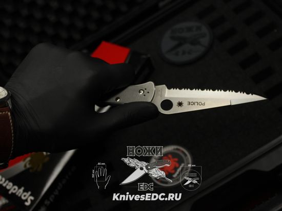 Складной нож Spyderco Police C07S c клинком из стали VG-10, рукоять Stainless Steel (разборный)