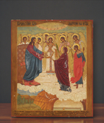 Икона Вознесение Пресвятой Богородицы на Небо деревянная на левкасе