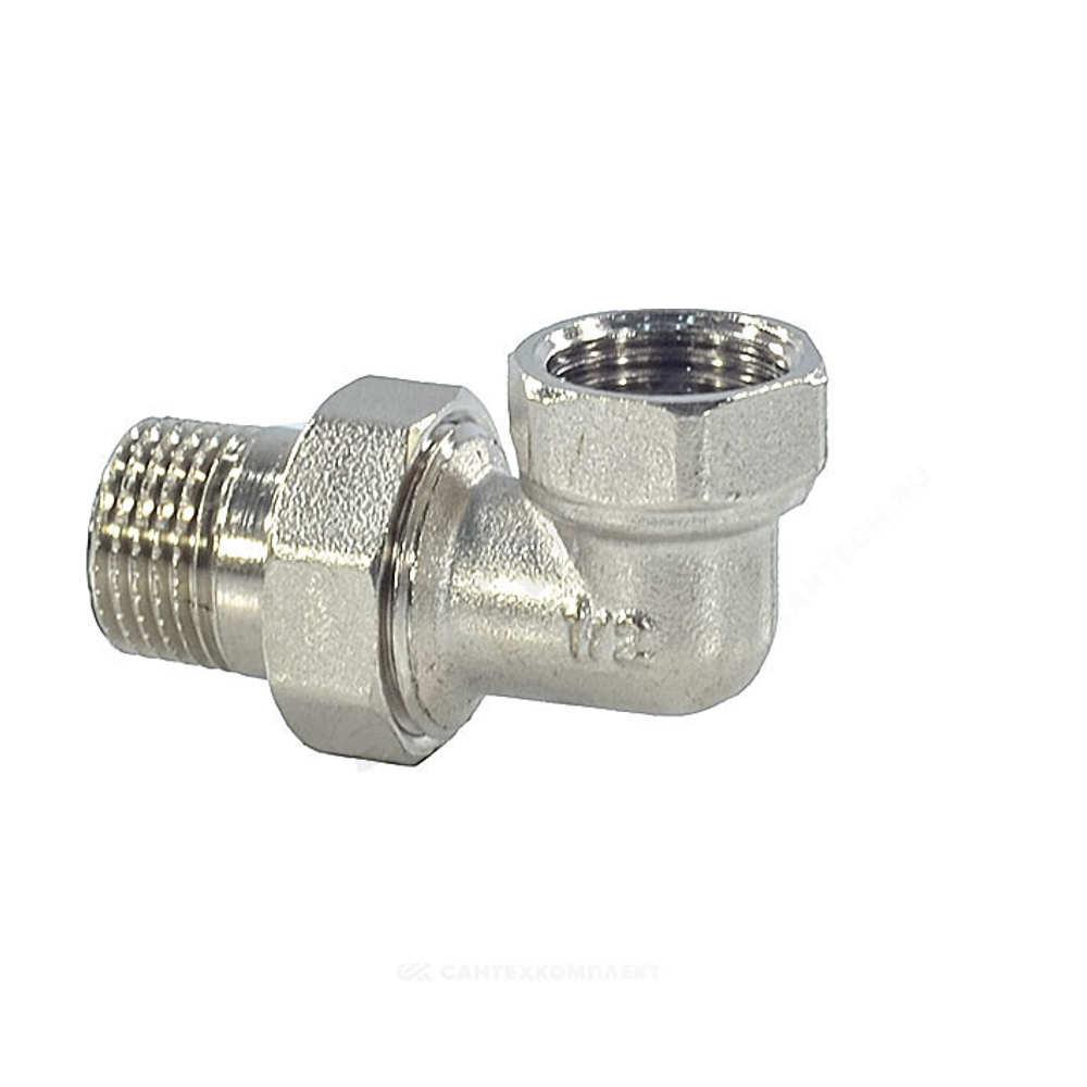 Соединитель латунь никель американка Ду 15 (1/2") угловой ВР/НР SantechSystems