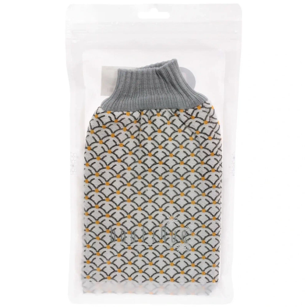 Мочалка - варежка скрaбирующая «Premium - LANPASSO», цвет белый, 24*15см (ZIPпакет)