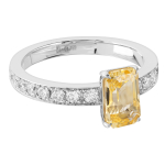 Кольцо с жёлтым сапфиром и бриллиантами, R0081-11/1