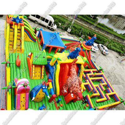 Большая площадка с высокой горкой "Дино-городок" 20*15*6.5 м