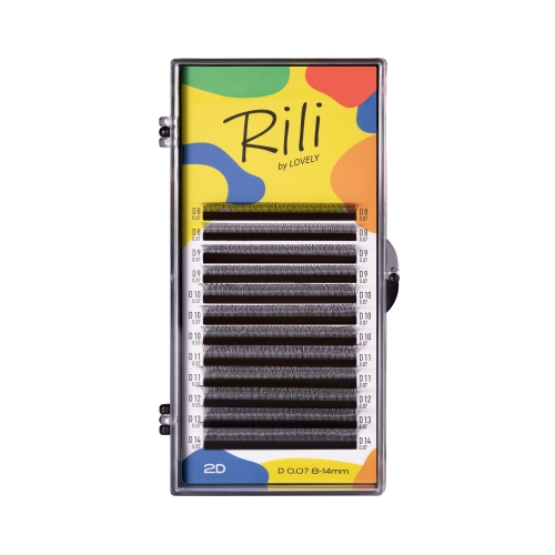 Ресницы черные в пучках узкие 2D RILI MIX 12 линий