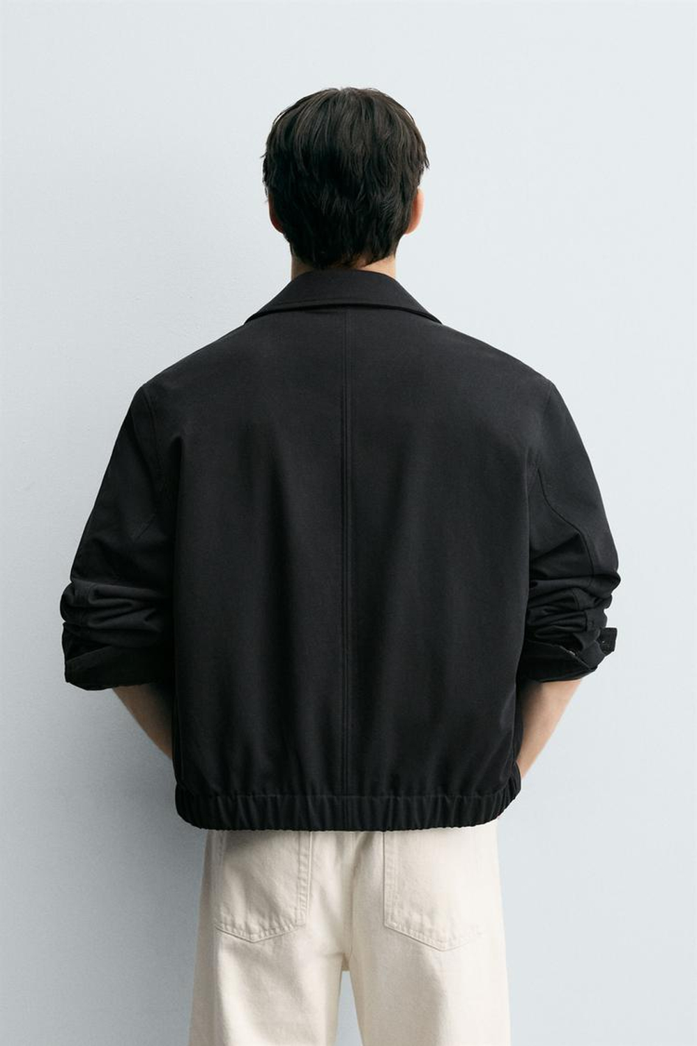 ZARA КУРТКА ИЗ ТВИЛА С РЕЛЬЕФНЫМ УЗОРОМ, МОРСКОЙ ТЕМНО-СИНИЙ