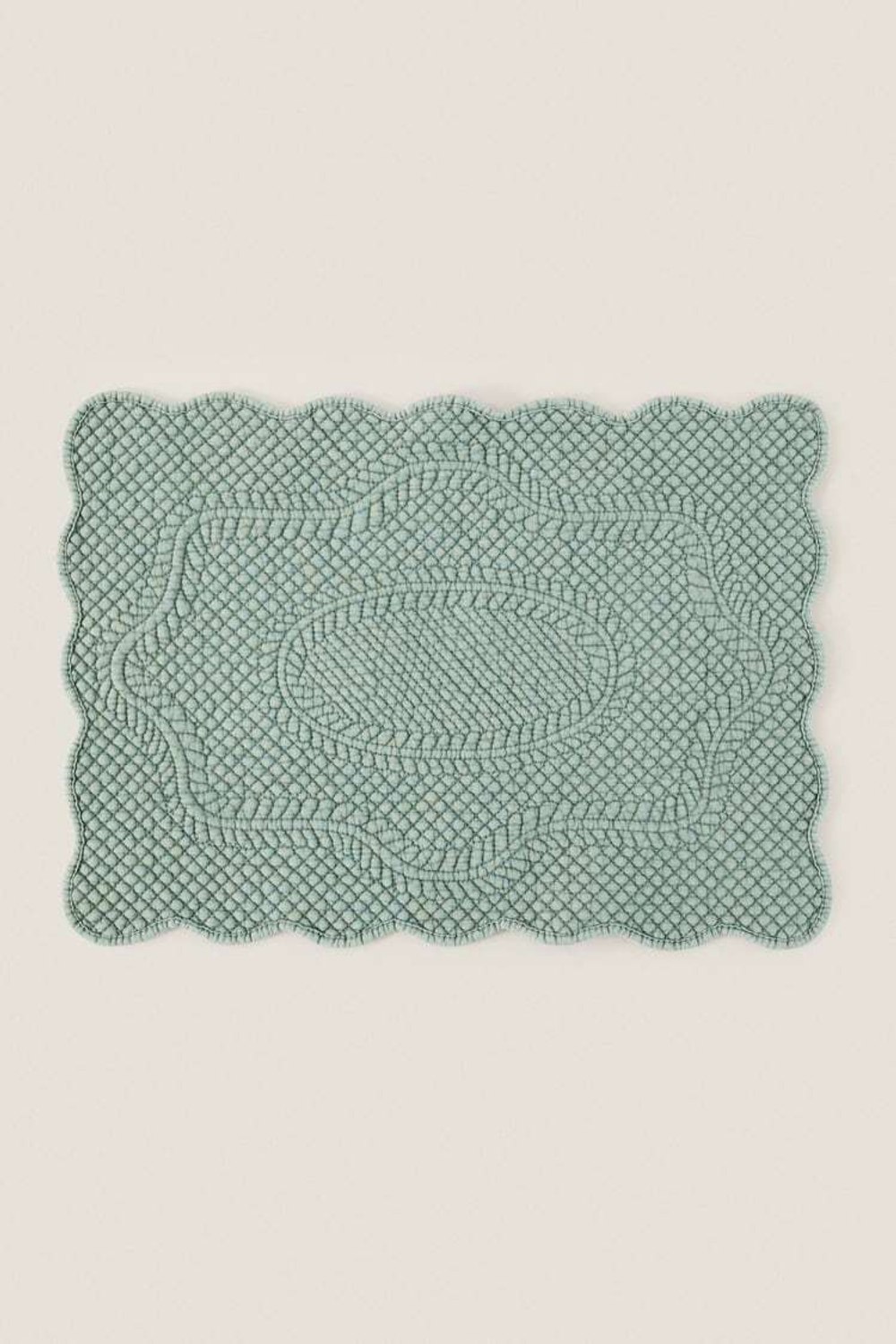 ZARA HOME САЛФЕТКА ИЗ СТЕГАНОГО ТРИКОТАЖА, ЗЕЛЕНЫЙ/СИНИЙ