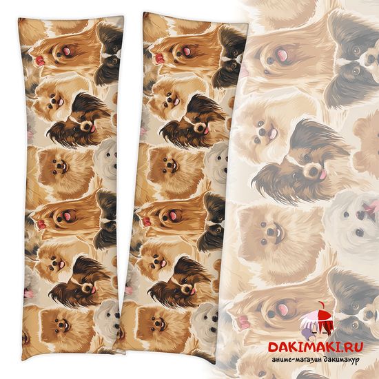 Дакимакура подушка с собаками декоративными арт. 0023