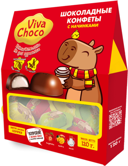 Ассорти Viva Choco Child Dream из молочного шоколада c начинками: Манго, Молочная, Клубника 120г