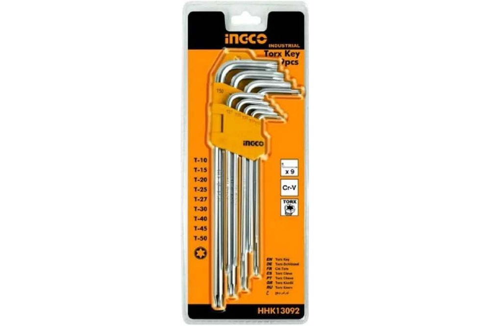 Набор шестигранников INGCO TORX Т10-Т50 мм Extra Long INDUSTRIAL HHK13092