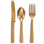 Столовые приборы в золотом цвете, 24 шт