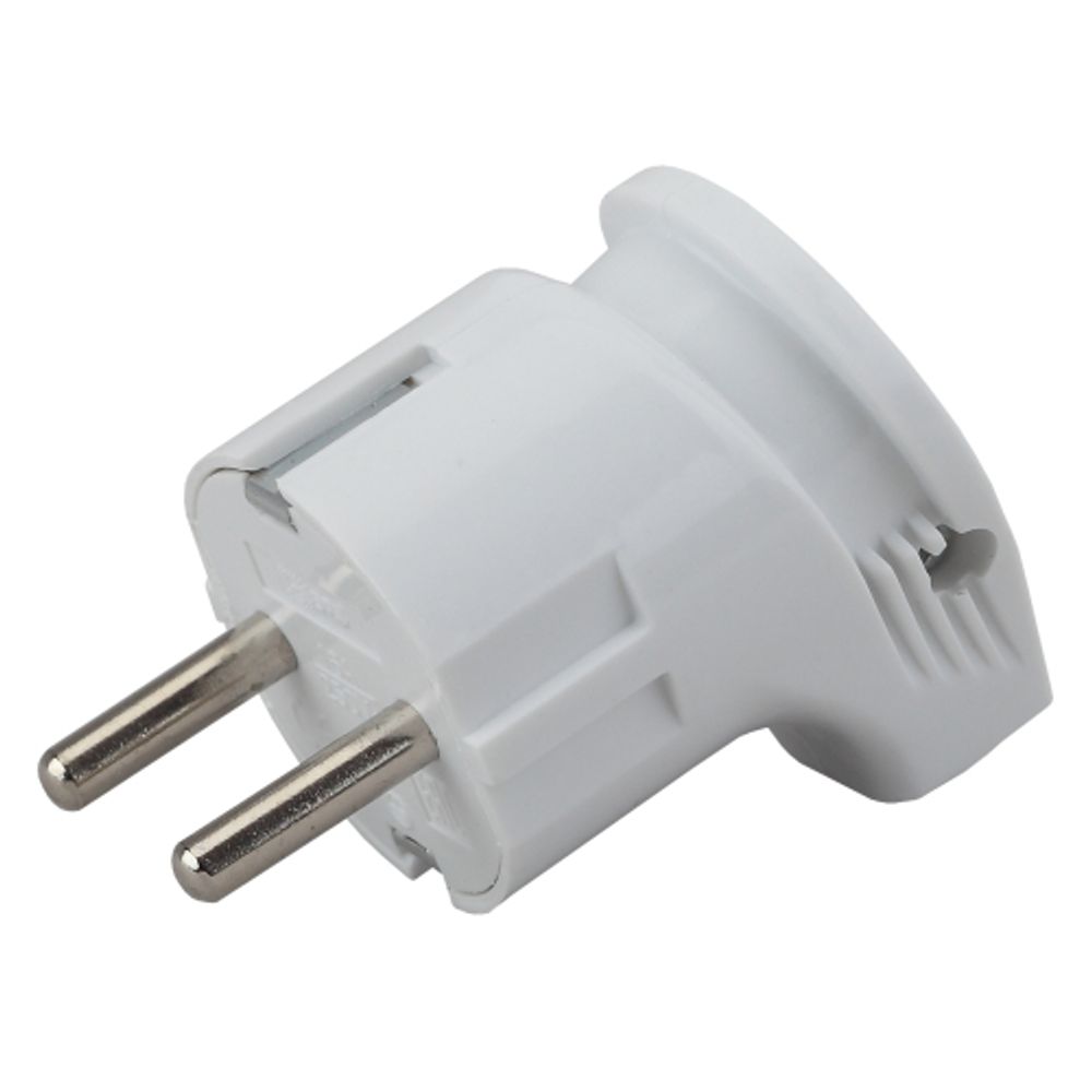 Вилка ЭРА Vx3-W с заземлением угловая 16A белая | Штепсельные вилки и розетки