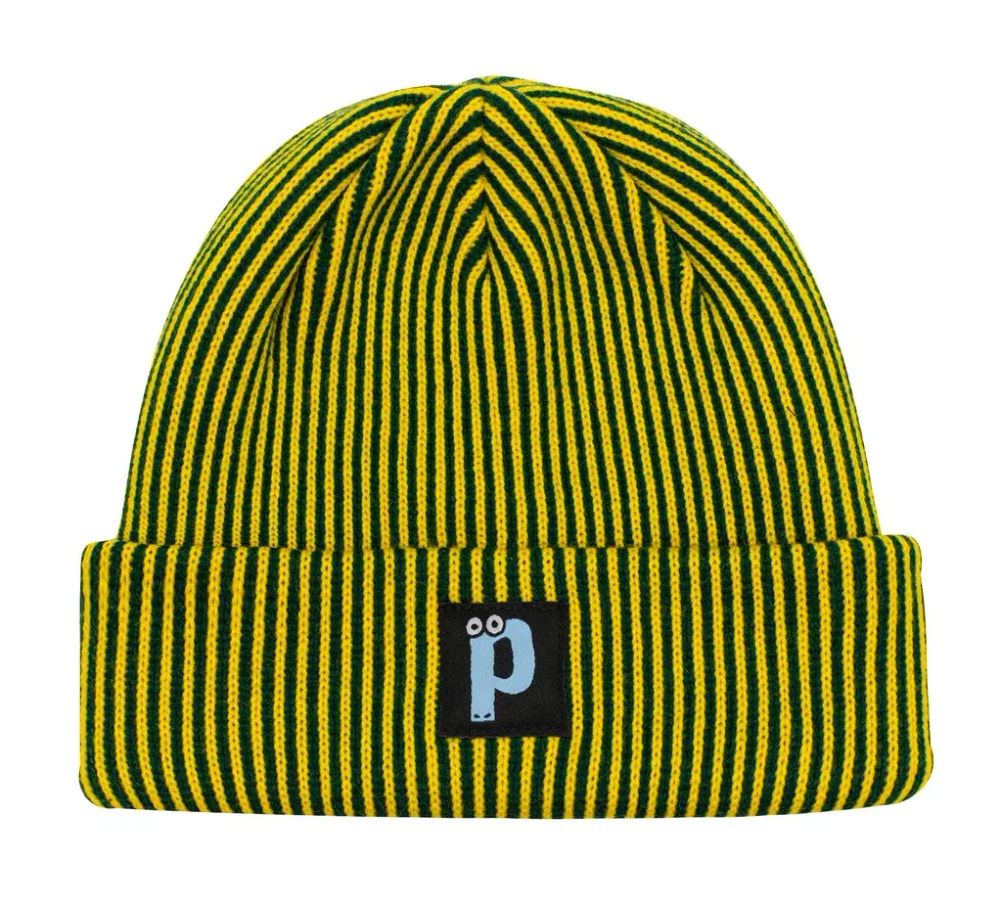 Шапка Postaments Stripes зеленая/желтая