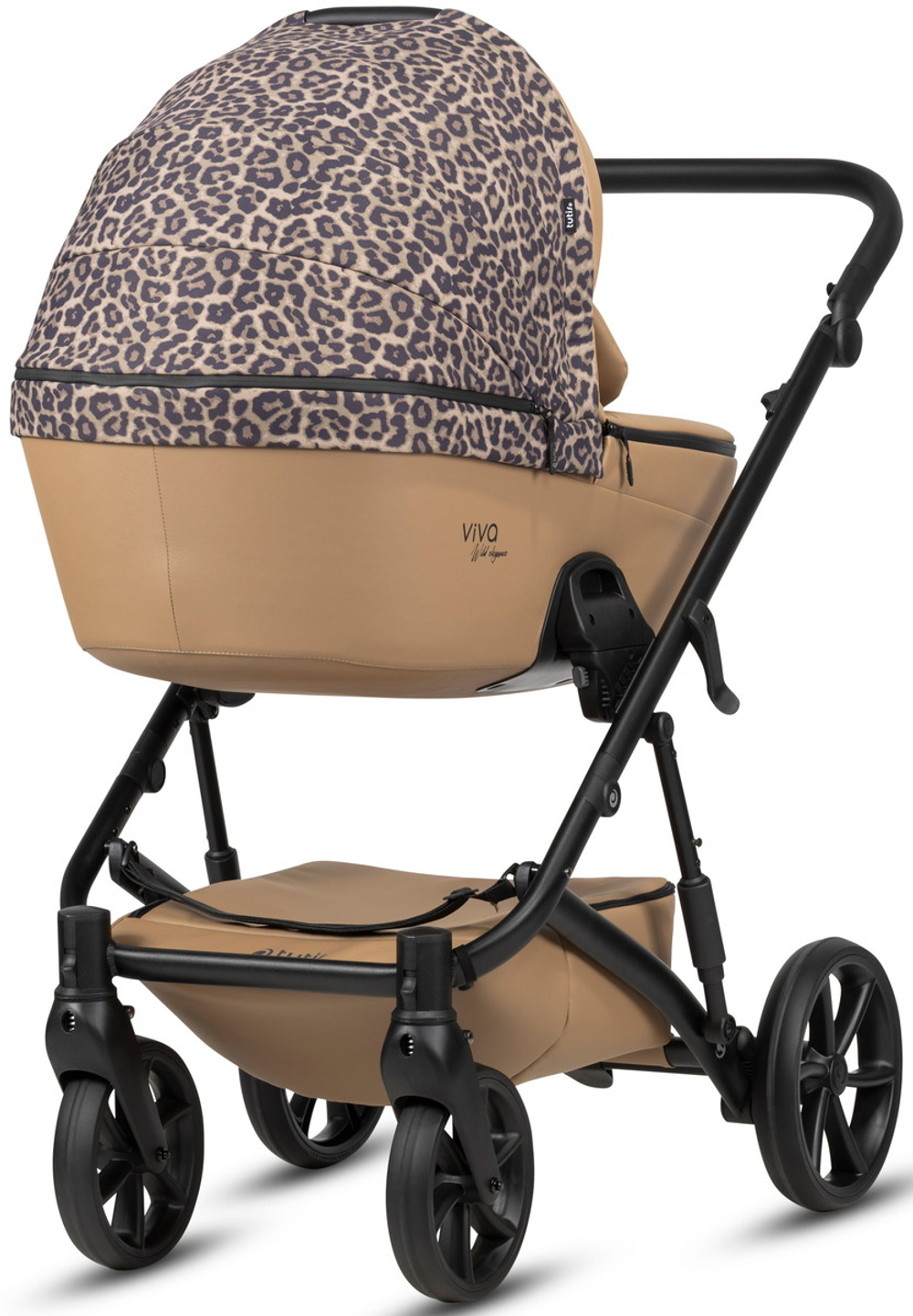 Детская коляска Tutis Viva 6 Plus Wild Elegance 4 в 1 с автокреслом Beno Black и базой Savannah Brown