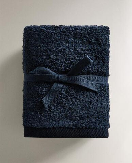 ZARA HOME ПОЛОТЕНЦЕ ИЗ ХЛОПКА ВЫСШЕГО КАЧЕСТВА (НАБОР ИЗ 3 ШТ), ЧЕРНИЛЬНО-СИНИЙ