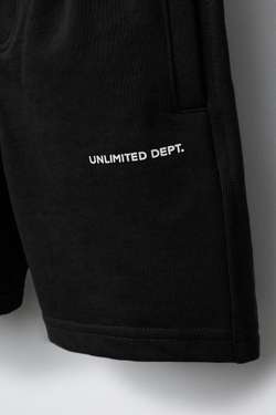 ZARA ШОРТЫ ИЗ МЯГКОЙ ТКАНИ С РЕЛЬЕФНОЙ НАДПИСЬЮ, ЧЕРНЫЙ