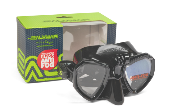Маска Salvimar TRINITY с креплением для камеры, черн./черн. АНТИФОГ