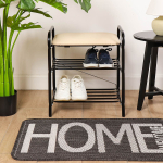 Полка для обуви, мет-л, 3 секц, 44х33х50 см, с сиден, чер, Nika, Б1/Ч