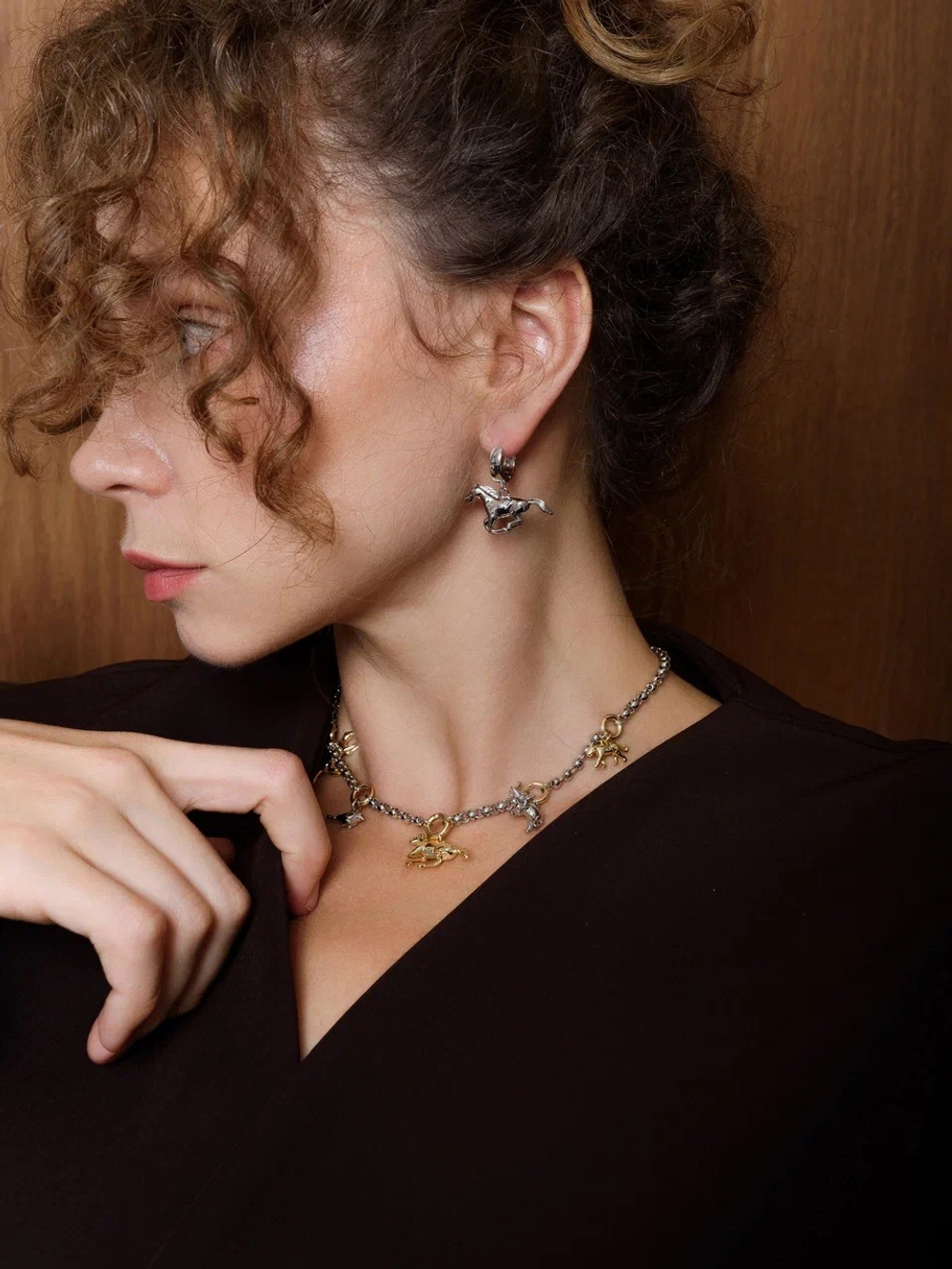 Серьги "Horse" Silver