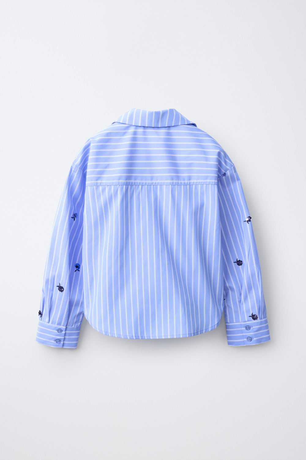 ZARA РУБАШКА С ПАЙЕТКАМИ И ТОП В ПОЛОСКУ, СИНИЙ