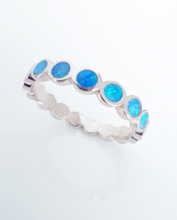 Кольцо Эстерелла, серебро 925*, родированное, с синтетическим опалом/Ф