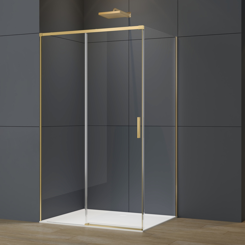 Душевой уголок Софт 2 (Soft 2) Vincea VSR-3SO28012CLG, 1200*800, брашированное золото, стекло прозрачное