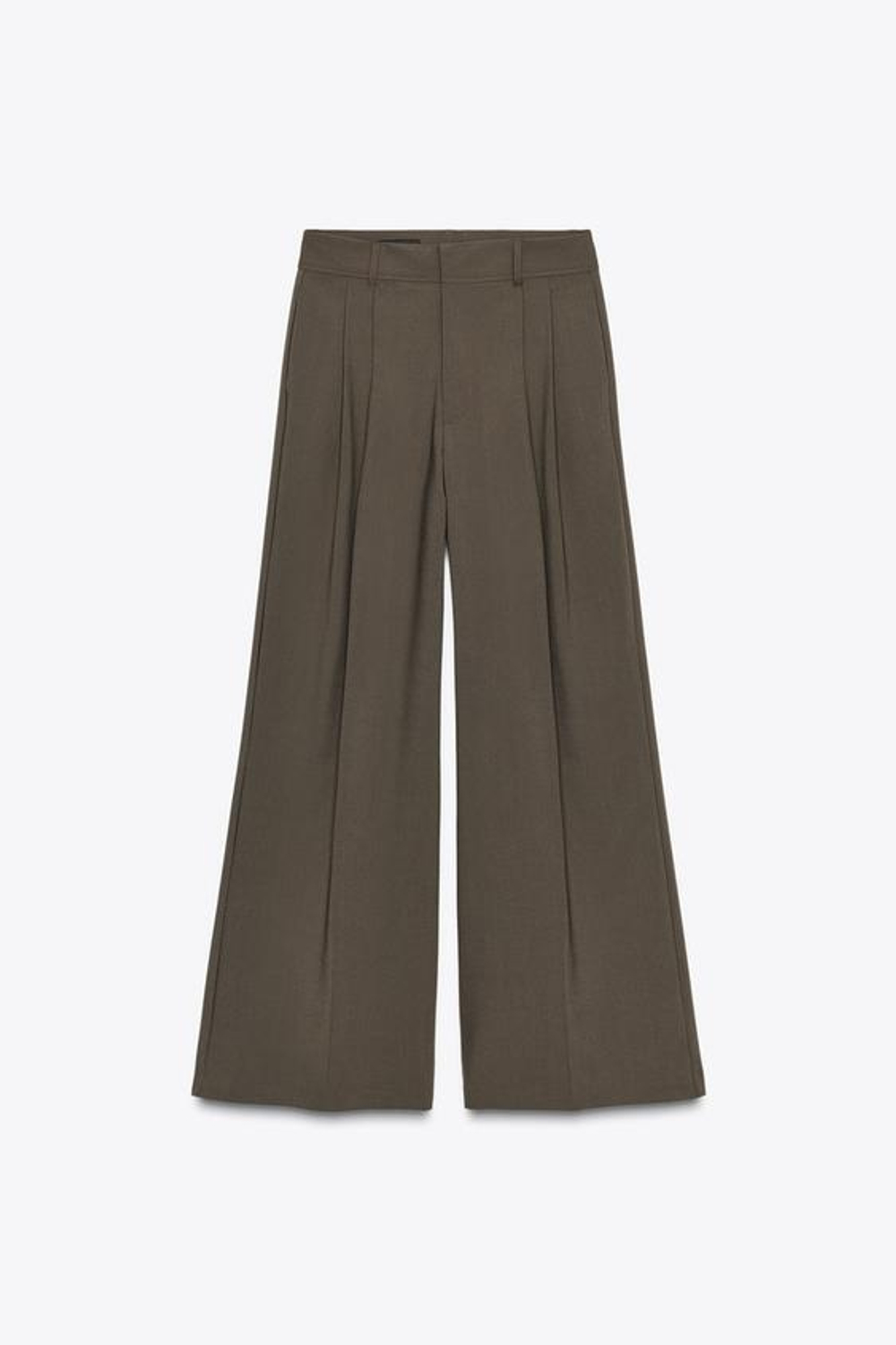 ZARA БРЮКИ С ЗАЩИПАМИ И КЛАПАНАМИ, СЕРО-КОРИЧНЕВЫЙ