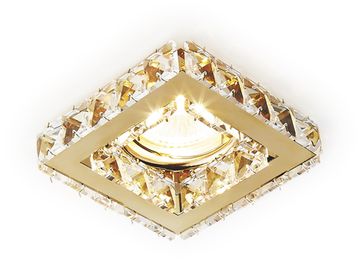Встраиваемый точечный светильник с хрусталем 1*GU5.3 MR16 K110 CL/G золото/прозрачный хрусталь Crystal Spot Ambrella