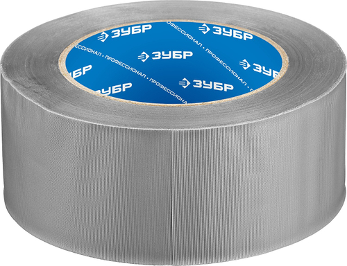 Клейкая лента ″РЕФИЛ″, ЗУБР Профессионал 12075-50-50, универсальная, рифленая, водоотталкивающая, устойчивая к УФ. 50 мм х 50 м, серебристая