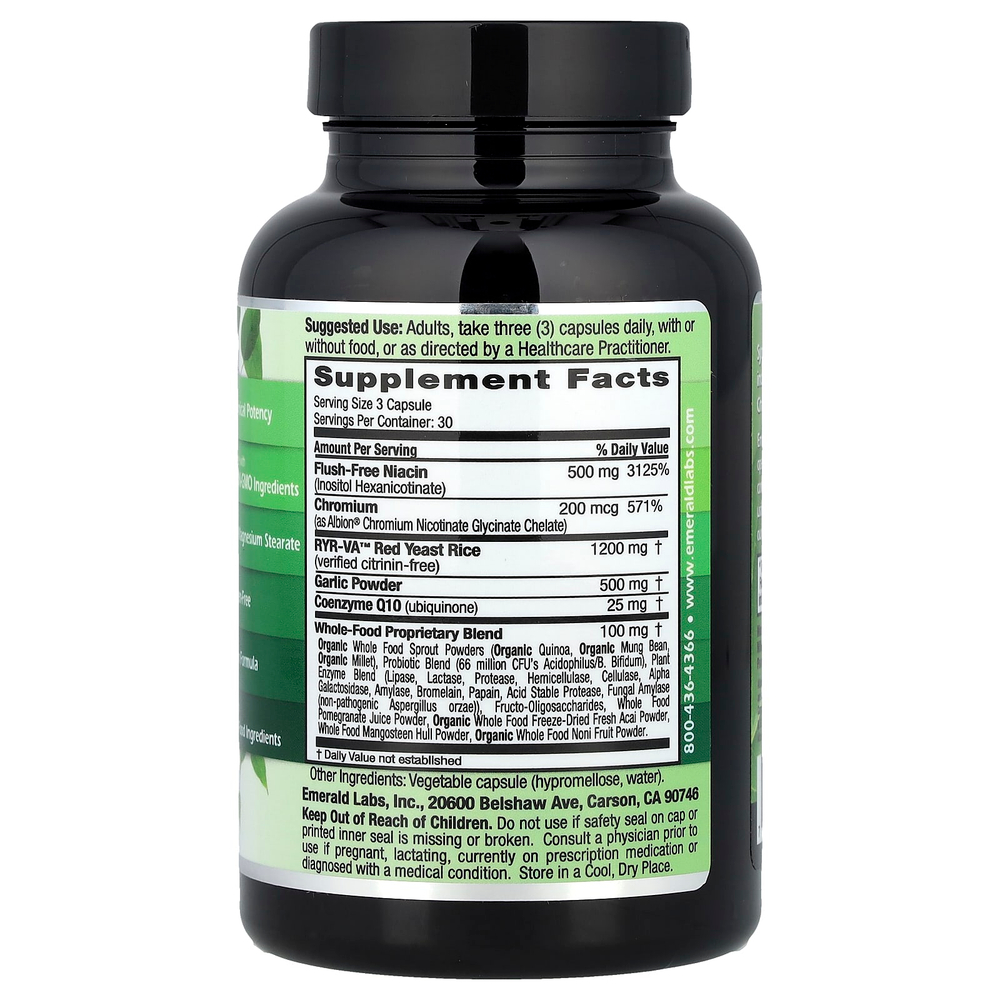 Emerald Laboratories, Cholesterol Health, 90 капсул в растительной оболочке