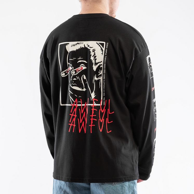 Лонгслив ГОРЕ УЖАС, черный