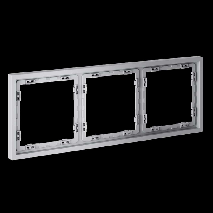 Рамка пластиковая S70 на 3 поста, (серый) Voltum VLS100316